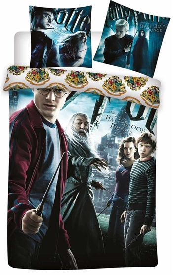 Harry Potter Sengetøj 140x200 cm - Sengesæt med Harry Potter & Dumbledore - 2 i 1 design - 100% bomuld